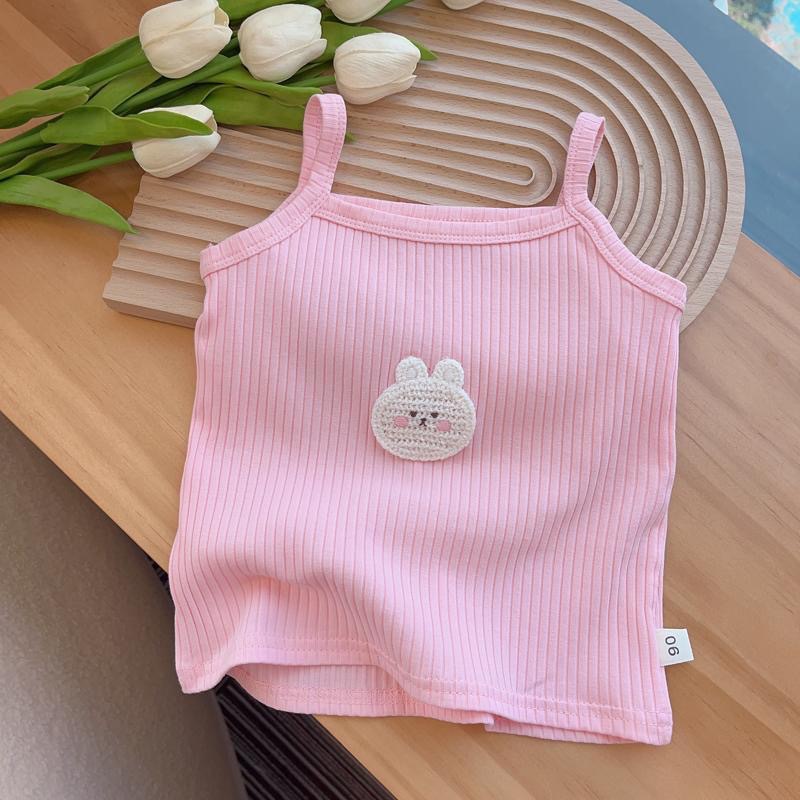 Picture of 2024 Women's Sleeveless Top Cartoon Embroidered Knitted Slim-Fit Stretch Vest Girl's Sling Top Candy Color Summer Dress