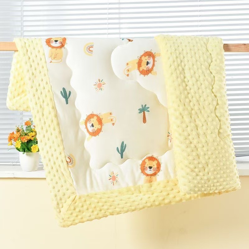 Picture of Spring and Autumn Quilt for Kindergarten Babies, All-Season Blanket, Newborn Swaddle, Bean Velvet Air Conditioning Quilt, Infant Cartoon Pattern
