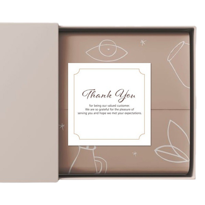 Cross-Border Wholesale Simple Square Thank You Card Coated Paper Card Happy Birthday Gift Card Packaging Decorative Card