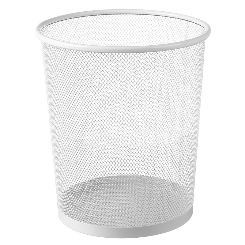 Picture of Metal Mesh Office Round Trash Can Household Wrought Iron Large Trash Basket Kitchen Storage Bucket Wholesale