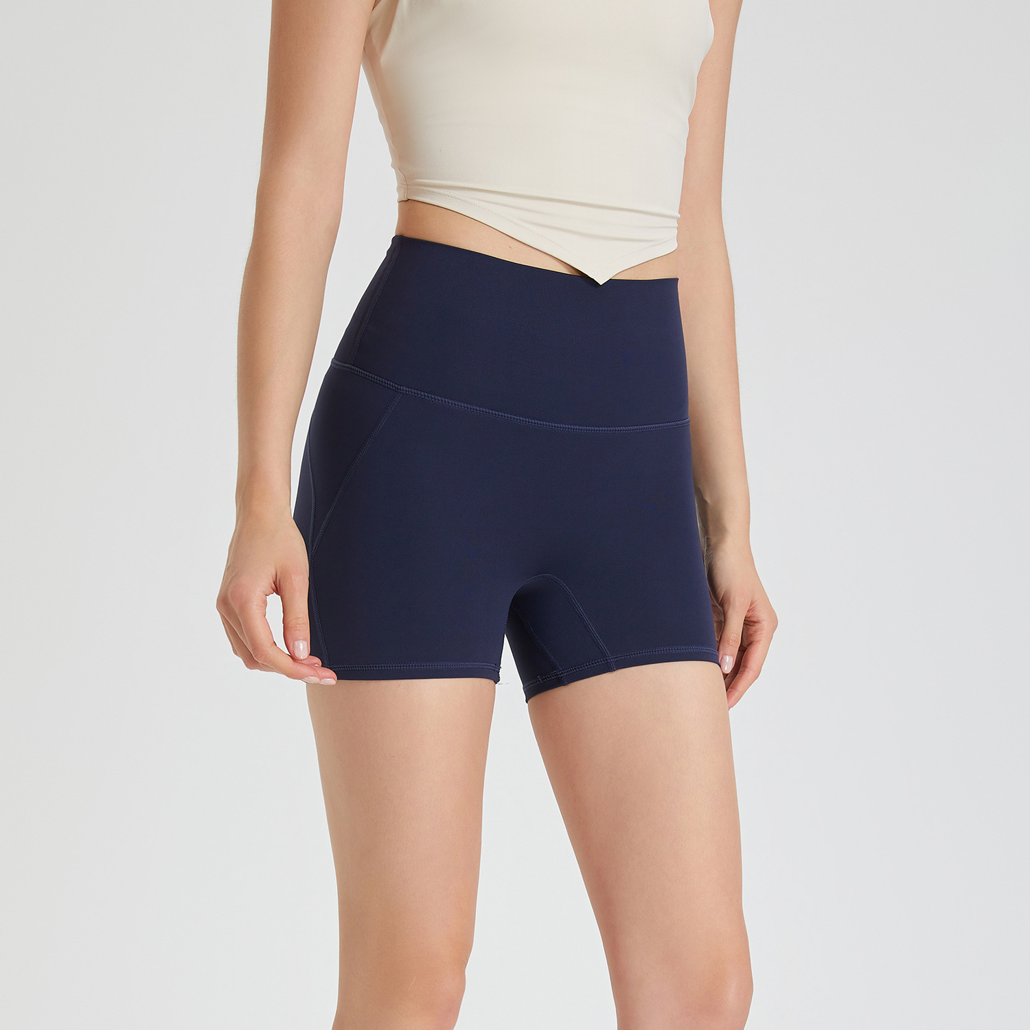 Picture of No-Wearing Underwear High Waist Peach Hip Zero Hot Pants No Embarrassment Line Sports Shorts Running Fitness Yoga Pants for Women