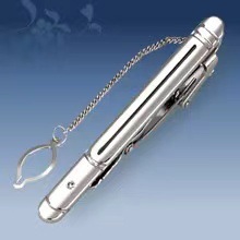 Picture of Metal tie clip men's suit chain 140 simple flower type business atmosphere with drill tie clip
