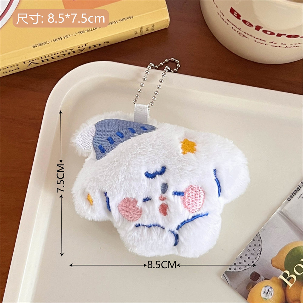 Picture of Cartoon Plush Bib Afraid of Dog Pendant Girl's Heart Schoolbag Pendant Long Hair Creative Doll Plush Doll