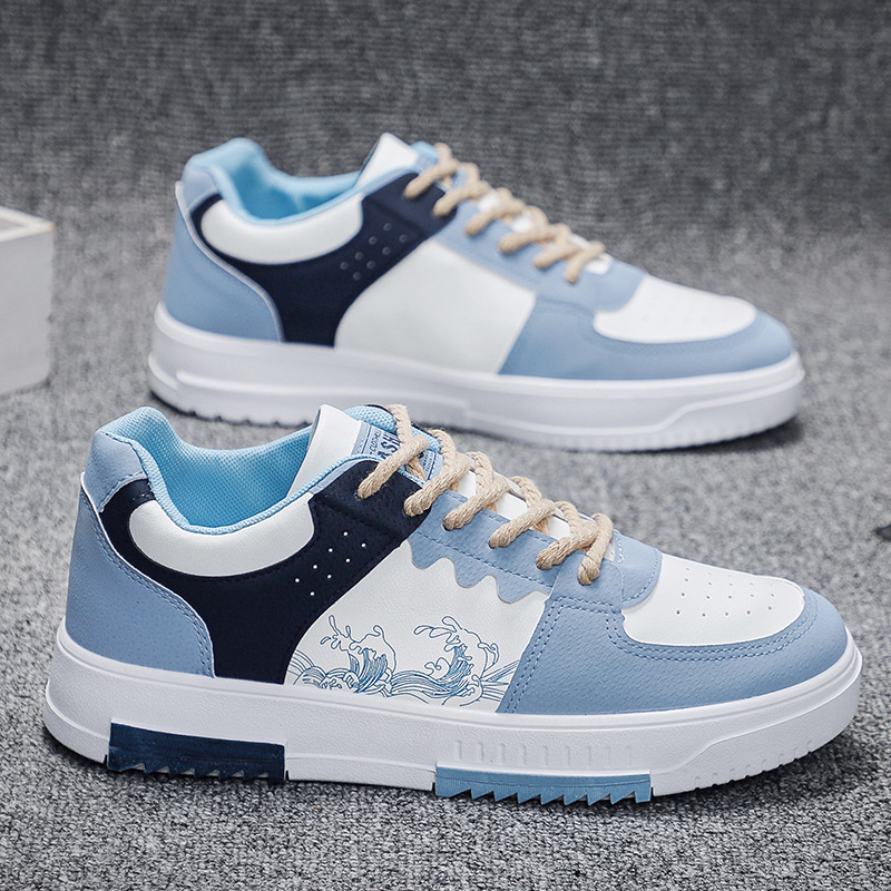 Trendy and Versatile 2024 Spring Thick-Soled Sports Sneakers New Men's Shoes Breathable White Shoes Men's Casual Trendy Shoes