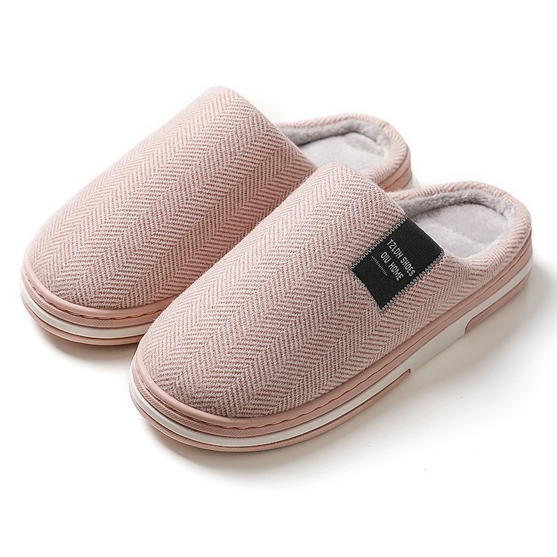 Picture of Home Cotton Slippers for Men, Autumn and Winter Thick-Soled Non-Slip Indoor Warm Plush Slippers for Women, Comfortable at Home
