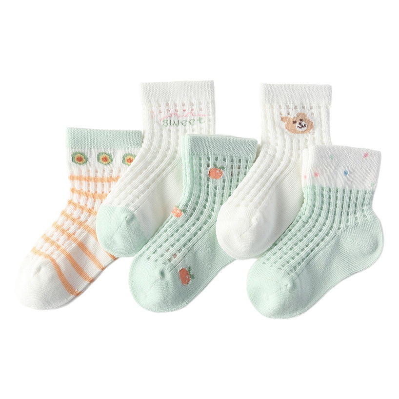Spring and Summer new large mesh children's socks ultra-thin summer breathable baby socks pure cotton class a baby socks