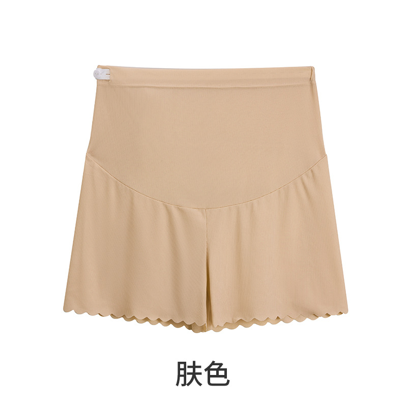 Picture of Ice Silk Pregnant Women's Pants Lightweight Pregnant Women's Shorts Abdomen-supporting Three-part Pants for Outer Wear Summer Loose Safety Anti-light Leggings
