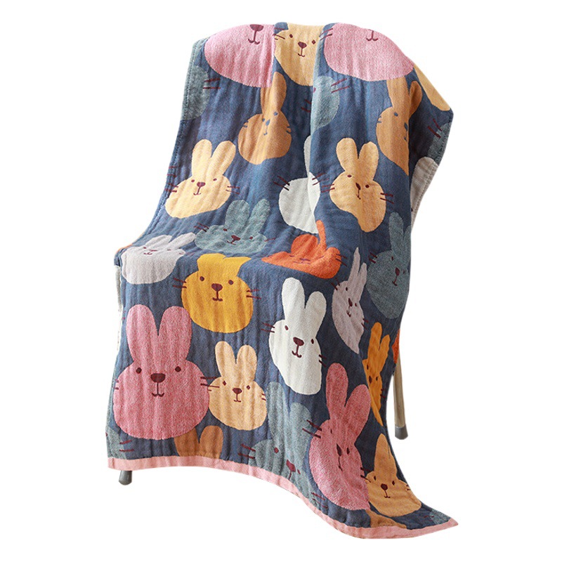 Picture of Wholesale Colored Cotton Four-Layer Gauze Bath Towel Absorbent Adult Couple Household Bath Towel Four Seasons Cartoon Cotton Bath Towel