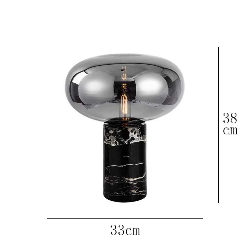 Nordic Simple Post-modern Light Luxury Marble Table Lamp High-class Living Room Glass Designer Bedroom Bedside Lamp
