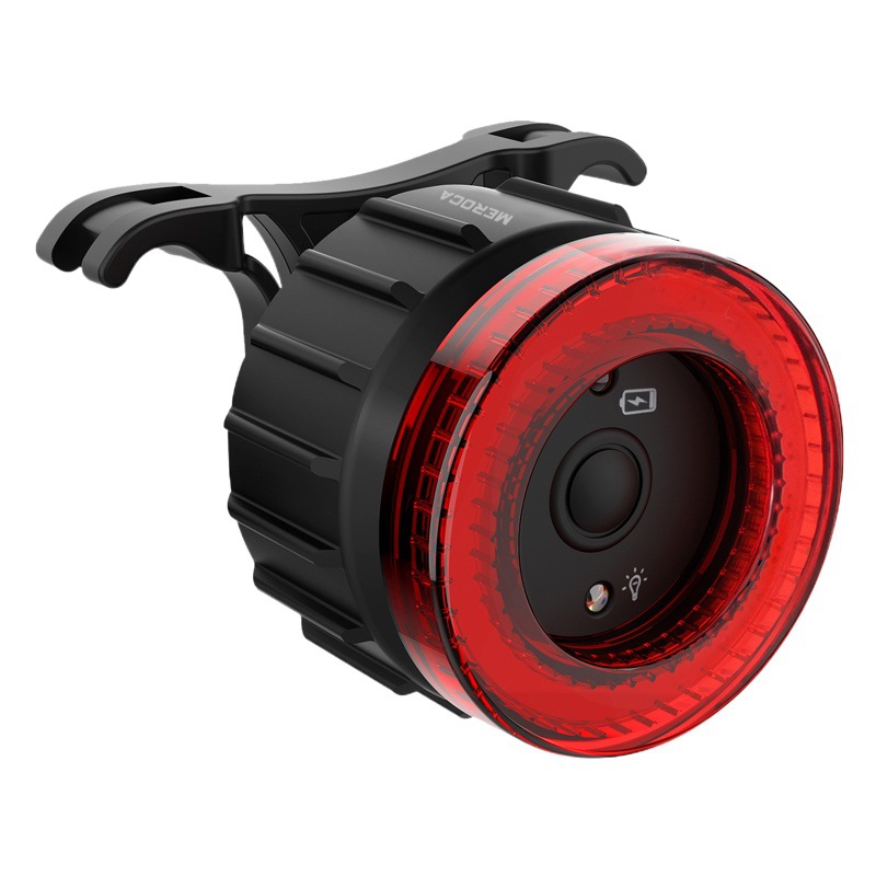 Meroca Intelligent Sensor Brake Tail Light Mountain Bike Light USB Charging Road Bike Night Riding Tail Light