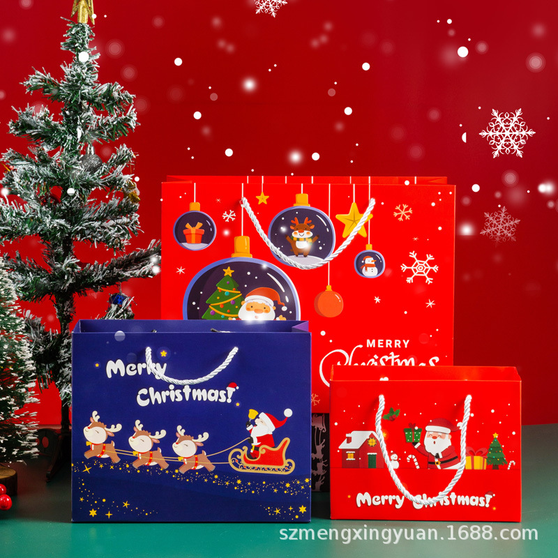 High-Quality, Creative, Extra-Large Christmas Eve Gift Box, Gift Bag, Cartoon Holiday Tote Paper Bag