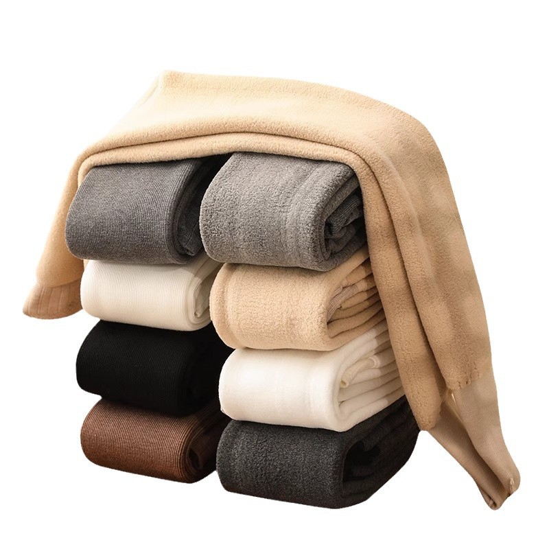 Picture of Girls' Autumn and Winter Velvet Thickeneding Kidsren's Foot Stepping Girls' Baby Middle and Large Kidsren's Outer Wear White Pantyhose Leggings