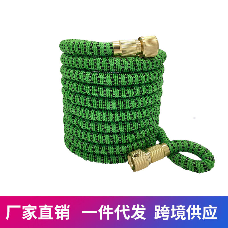 Green and black copper quick connect factory wholesale new telescopic car wash water pipe seamless ribbon watering water pipe natural latex
