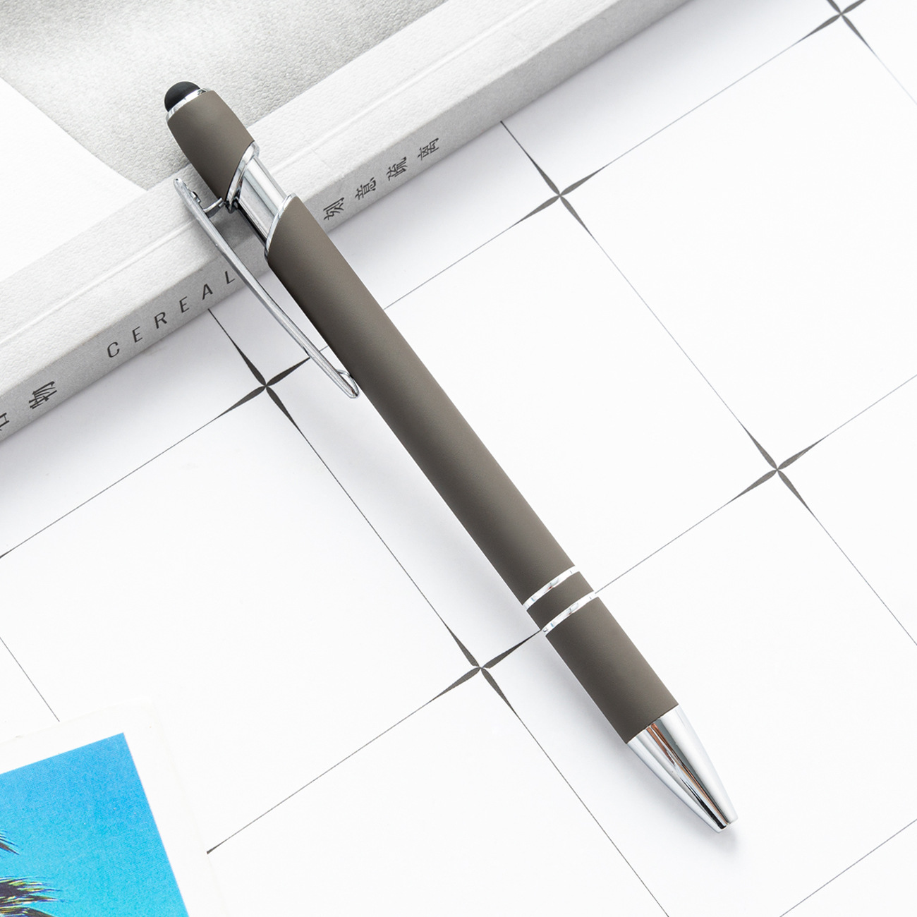 Picture of Spot wholesale touch screen capacitance Pen Press Metal Ballpoint Pen advertising pen printing logo creative beauty pen manufacturers