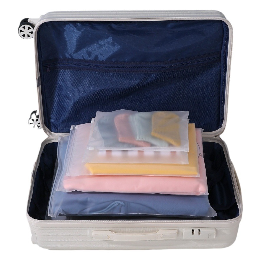 Transparent Frosted Clothing Zipper Bags Wholesale Waterproof Plastic Underwear Socks Thickened Zipper Packaging Bags Thickened Waterproof