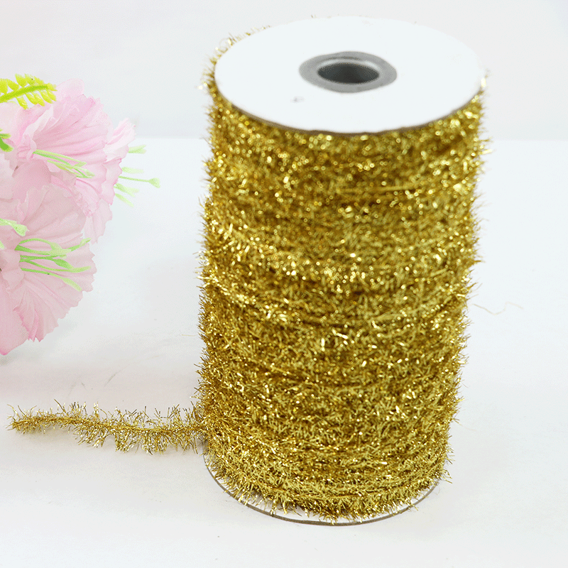 1.8CM Christmas color strip holiday ribbon wool strip birthday decoration glitter glass onion wool strip flash