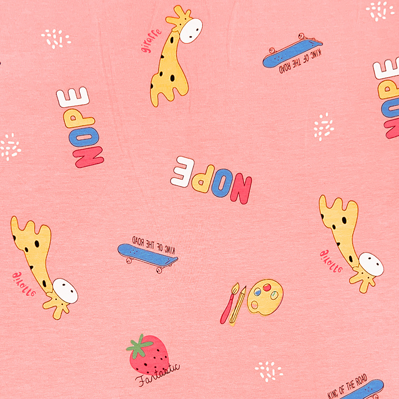 Picture of Lycra Cotton Pull Frame Spandex Jersey Printed Infant Stretch Knitted Cloth Children's Underwear T-Shirt Short-Sleeved Fabric