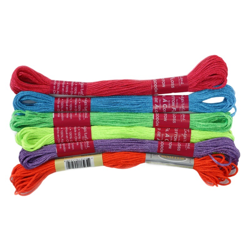 FLUORESCENT light polyester silk light bright line 8 m six strand cross stitch line FLUORESCENT THREAD
