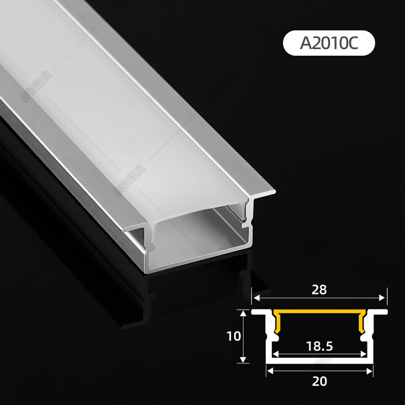 Picture of Led linear lamp slot aluminum alloy U-shaped linear lamp aluminum slot lamp with slot concealed mounting card slot open mounting embedded line lamp