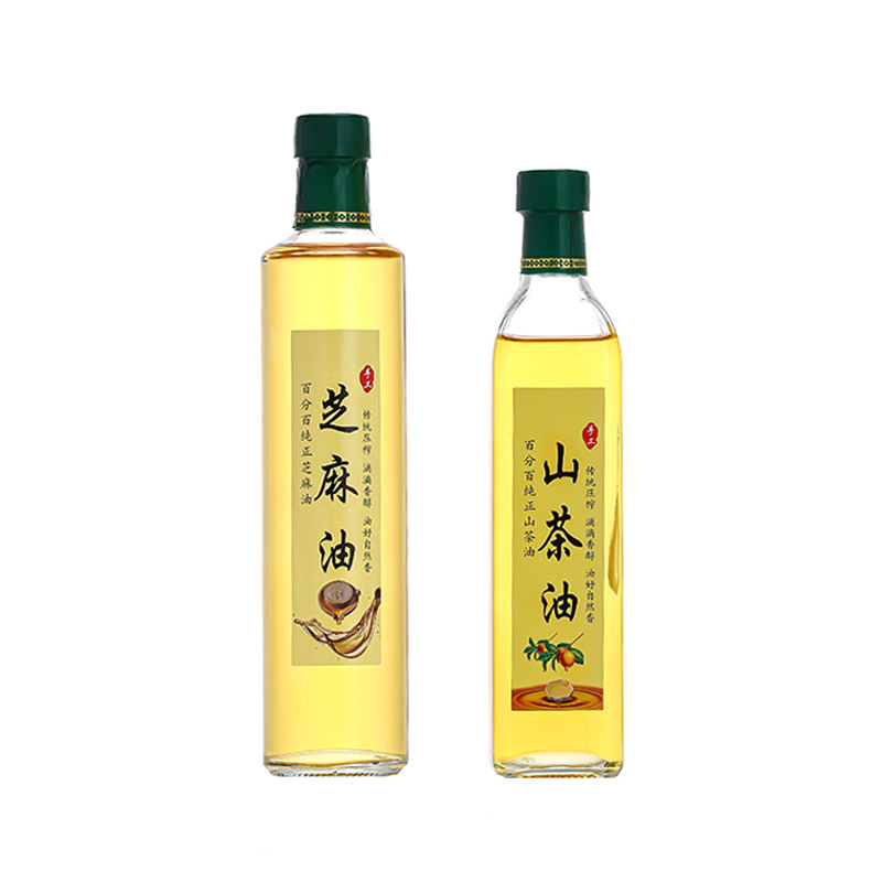 Picture of Wholesale glass oil bottle olive oil bottle 500ml sesame oil bottle thickened transparent edible oil empty bottle packaging glass bottle