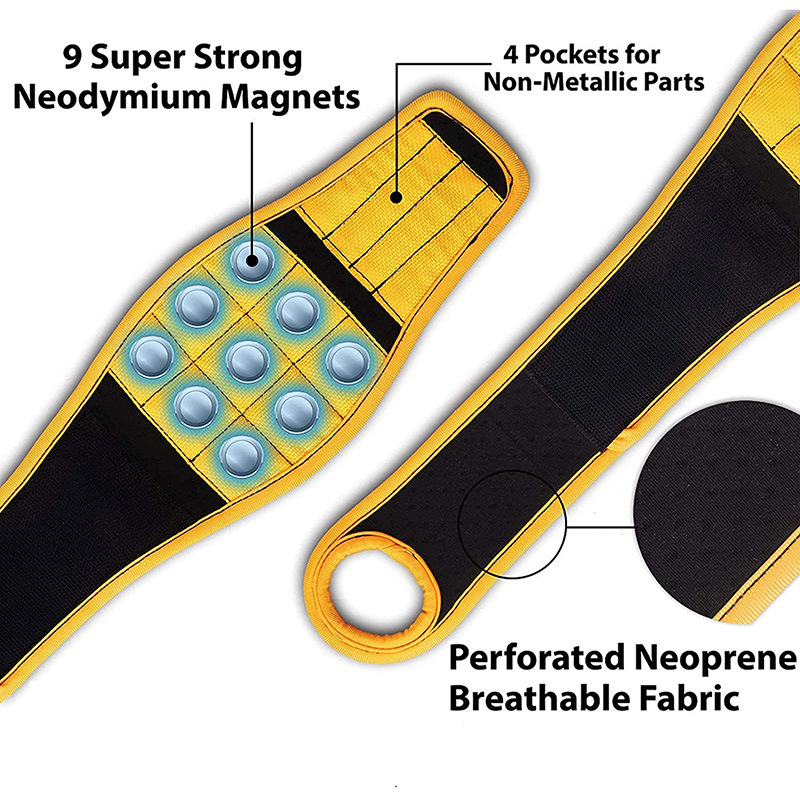 Picture of Magnetic Wrist Strap Strong Magnet Adsorption Hand-held Strap Metal Screw Storage Tool Strap Velcro Magnetic Wrist Strap