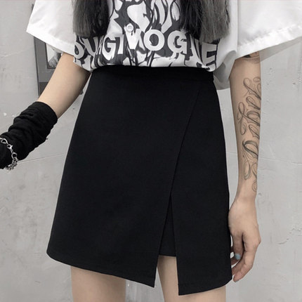 Women's Skirt for Spring and Summer 2021 New Arrival Cautions Irregular Split Hip Skirt A- Shaped Slim-Proof Skirt