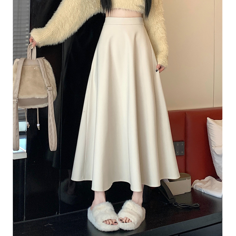 Suit Skirt for Women, Mid-Length Pleated Skirt, Umbrella Skirt, A-Line Slimming Look, Autumn and Winter High-Waisted Half-Length Skirt, New Style, Versatile