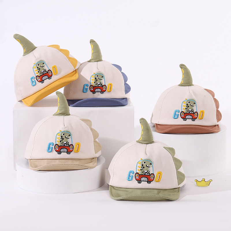Picture of Baby hat spring and autumn male baby peaked cap cute cartoon spring thin boy soft brim children baseball cap