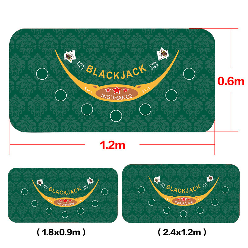 Picture of Texas Hold'Em Poker Table Mat Tablecloth Chip Poker Card Rubber Mat Round Square Tablecloth Mat Blackjack