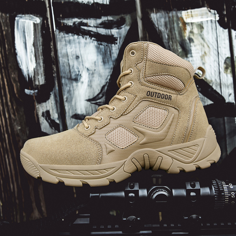 Cross-border Large Size New Autumn and Winter Korean Style Fashion Casual Shoes Outdoor High-top Workwear Boots Trendy Men's Shoes Sports Martin Boots