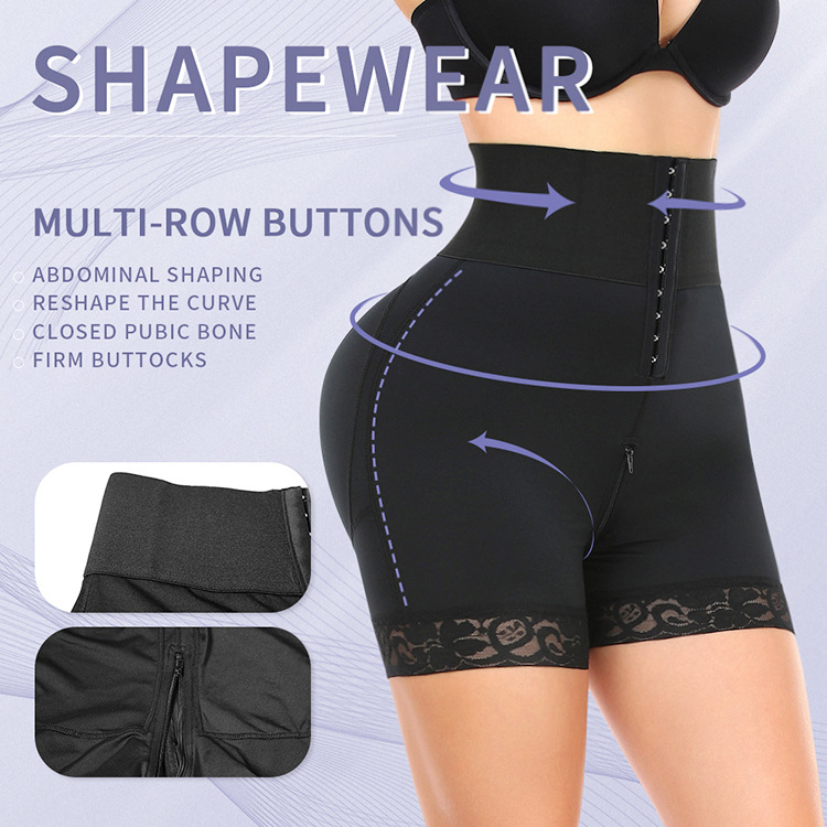 Shapewear with Wide Waistband, Plus-Size Body Shaping Zipper Crotchless Butt-Lifting Tummy Control Pants A568, Bulk Purchase Preferred