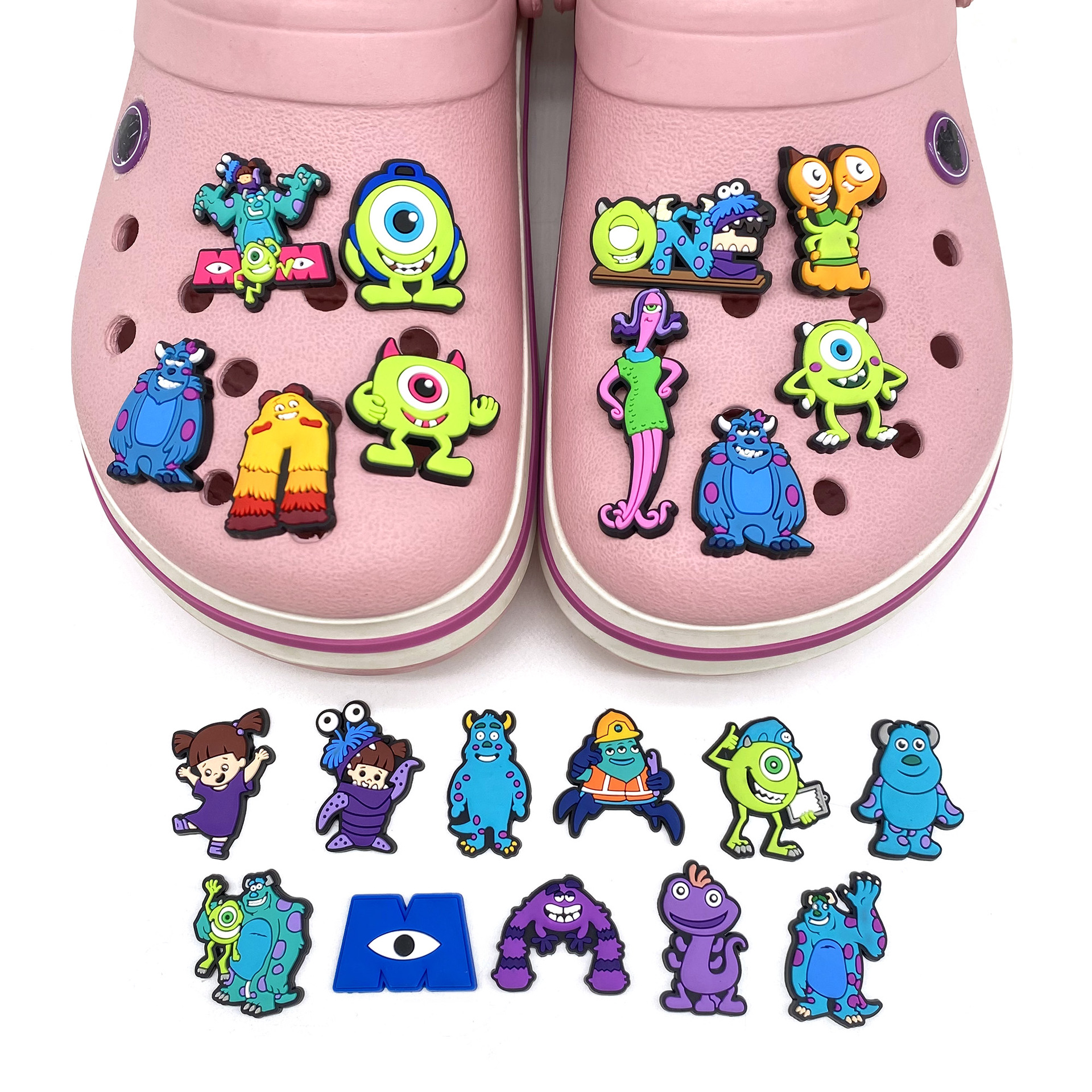20 suit Monster University Series Hole Shoes Accessories Cute DIY Sandals Slippers Shoes Flower Shoe Buckle