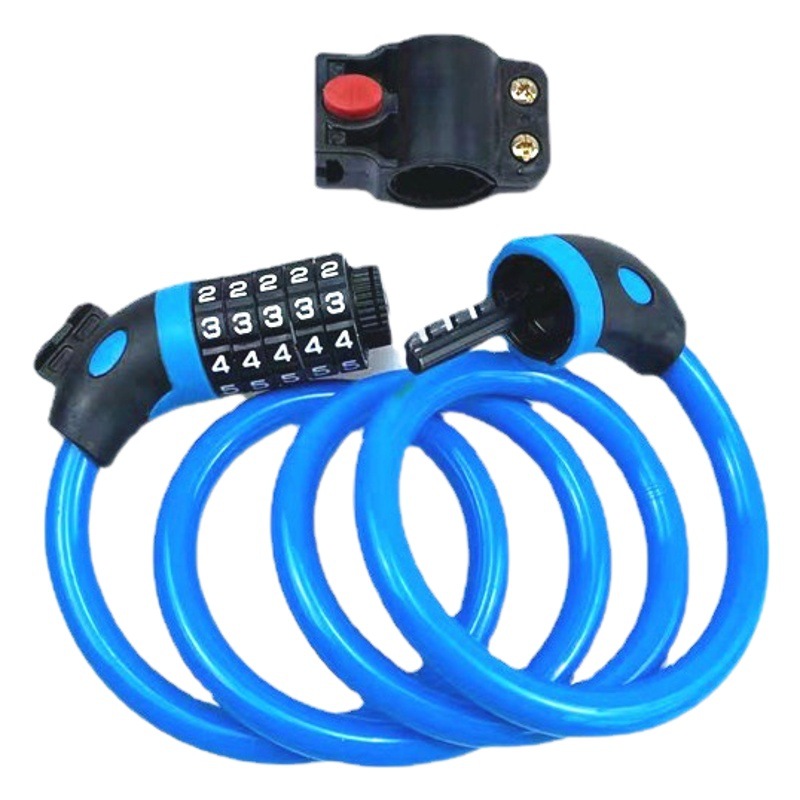 Cross-border bicycle 5-digit combination lock wire lock anti-shear bicycle lock five-digit combination lock with bracket car lock