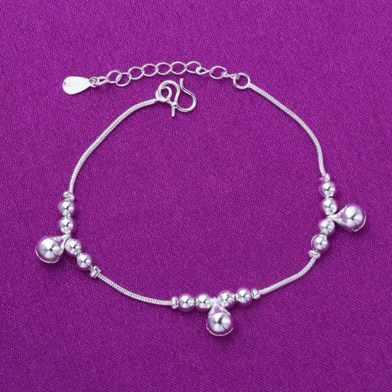 Picture of Genuine goods silver bracelet fashionable Korean style simple cute three Bell foot decoration elegant all-match anklet stall jewelry