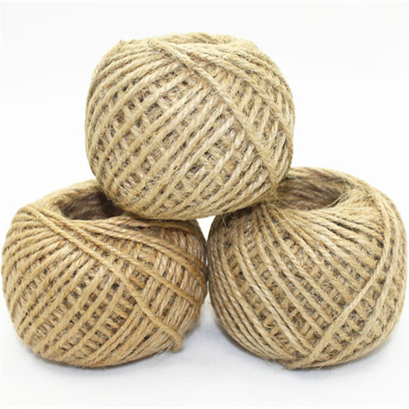 Vintage hemp rope ribbon flower gift packaging ribbon flower shop supplies handmade DIY bow knot bag bouquet material