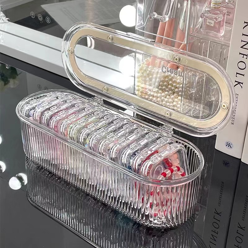 Picture of Handstring Storage Box Transparent Acrylic Crystal Beaded Bracelet Special Sealed Box Anti-oxidation Portable Jewelry Box
