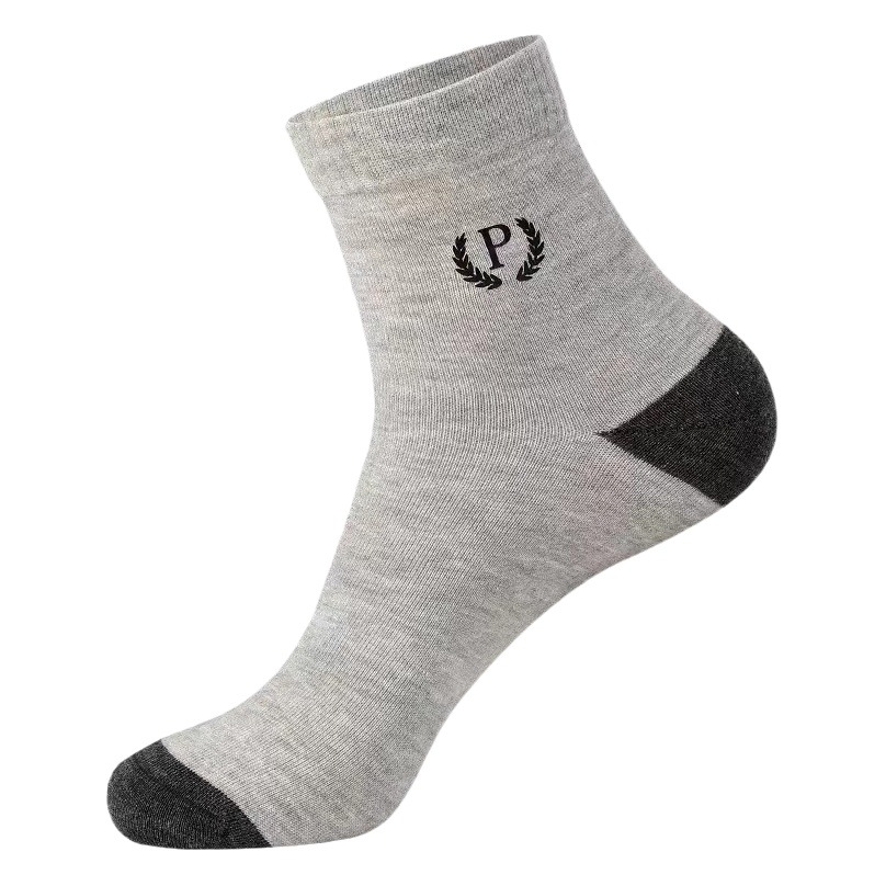 Summer Socks Men's Antibacterial, Deodorant and Sweat-Absorbent Sports Socks Mid-Calf Cotton Socks Wholesale Spring and Autumn Breathable Men's Socks Men's Socks