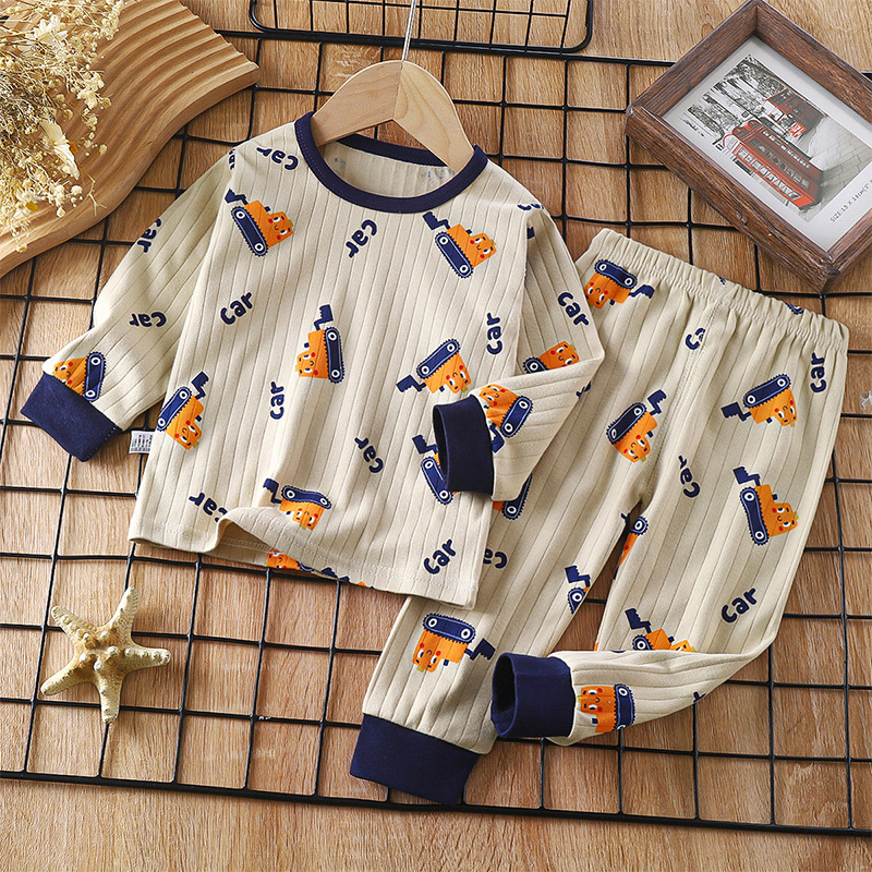 Picture of Children's Cotton Underwear Set, New Autumn Style, Baby Boys' Loungewear, Girls' Pajamas, Autumn Clothes and Pants, Children's Clothing