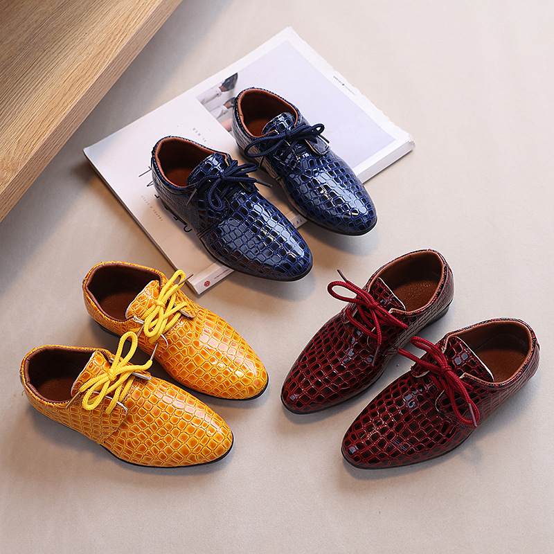 Boys British Style Boys Children's Shoes Primary School Children's Dress Fashion Catwalk Performance New Pointed Fashion Leather Shoes
