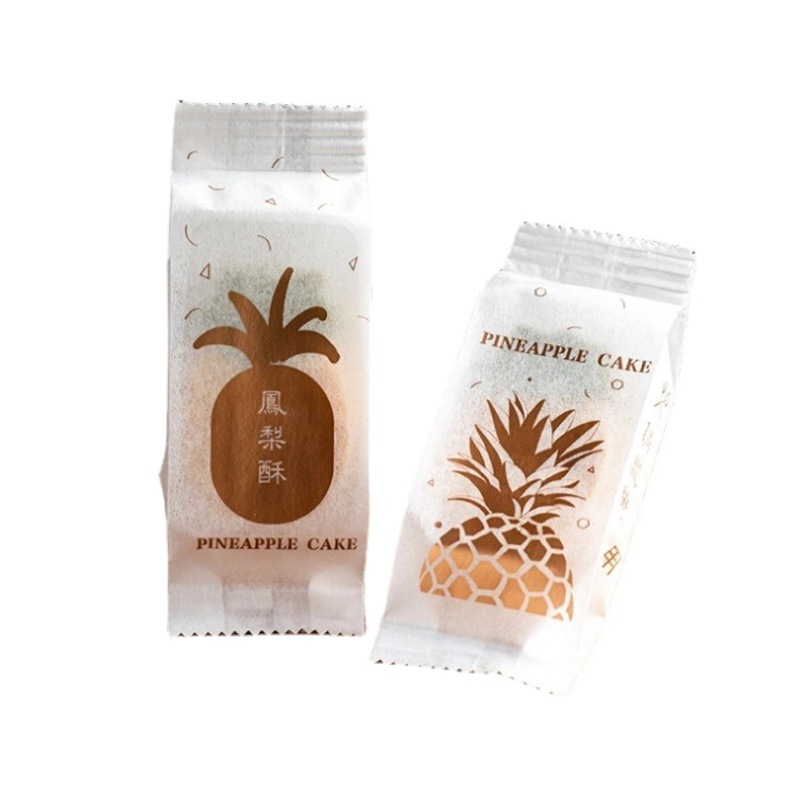 Disposable Thickened Handmade Pineapple Crisp Cotton Paper Machine-sealed Packaging Bag for Dessert Taiwan Specialty Packaging Bag 50