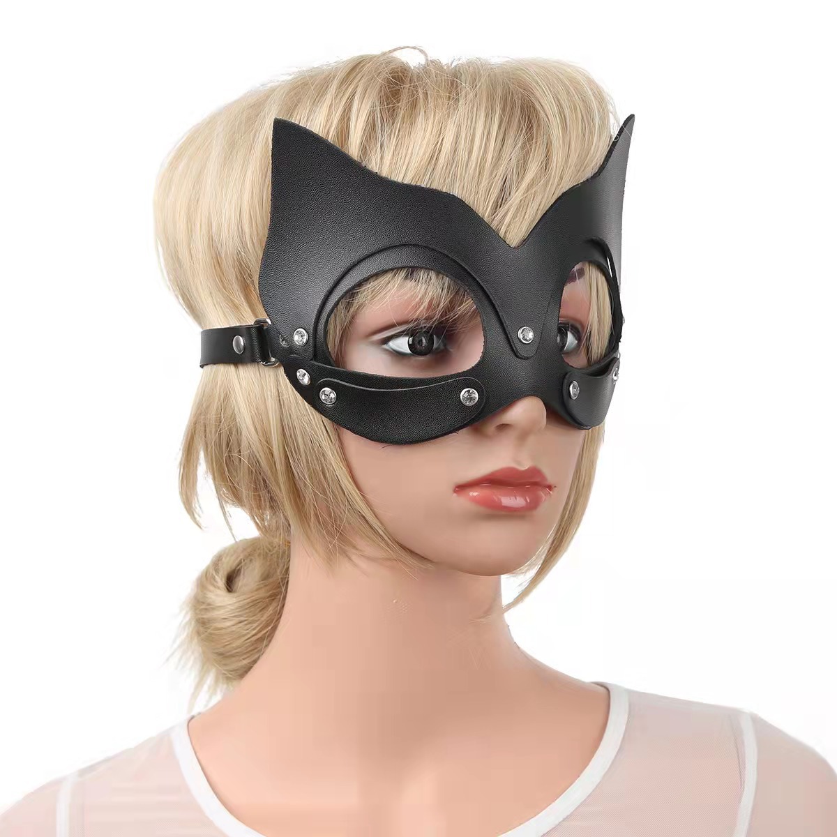 Picture of Cross-Border Sm Adult Toys Nightclub Party Performance Mask Leather Sexy Cat Female Mask Accessories One Piece Available for Wholesale