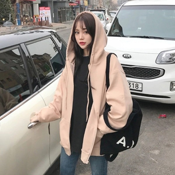 Picture of Fashionable Casual Small Loose Zipper Cardigan Thin Sweater Jacket 2025 Autumn New Easiest for Match Long Sleeve Gray Women