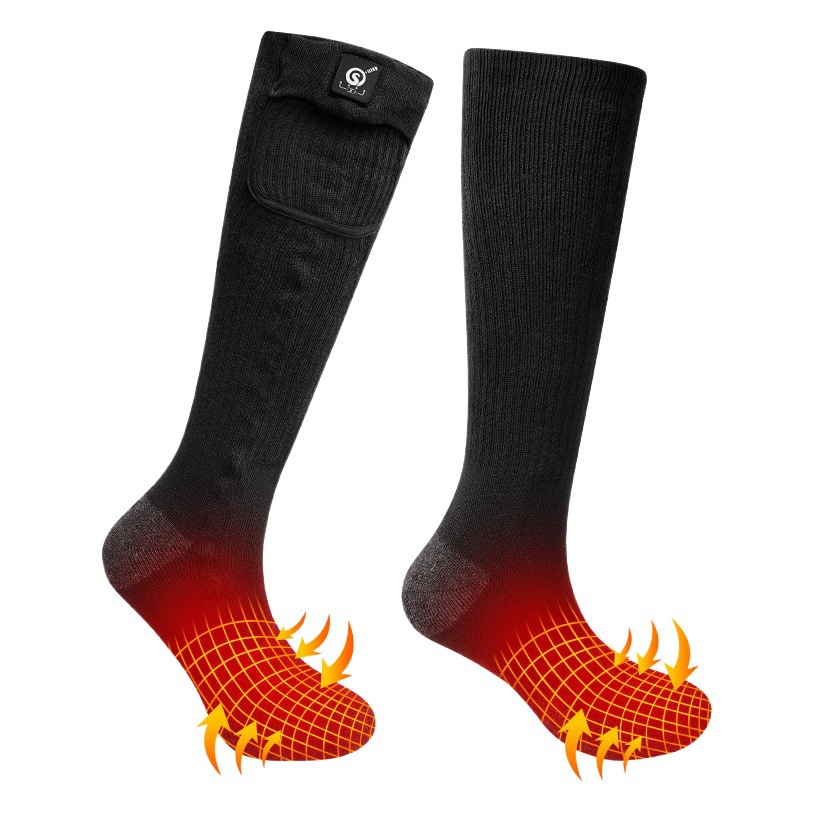 Heating socks new black cold-proof electric socks winter ski high tube heating socks home warm savior