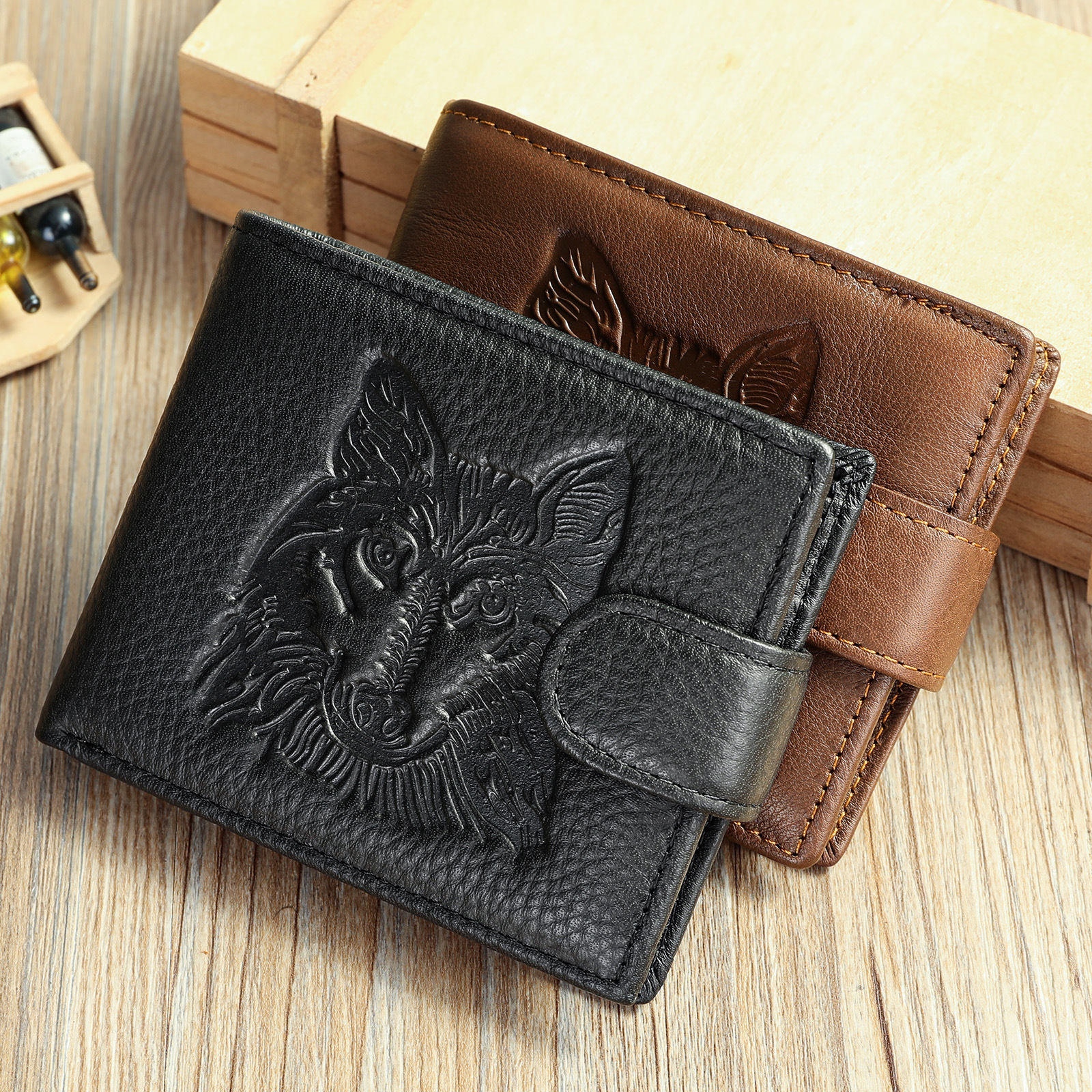 Vintage Cowhide Men's Wallet High-end Multi-Card Wallet Genuine Leather Short Coin Wallet Card Holder Thin Wallet for Men