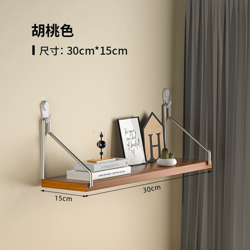 Picture of No-Drill Wall-Mounted Wrought Iron Living Room Entrance Wall Decoration Bedroom Wall Bookshelf Single Shelf Wall Storage Rack