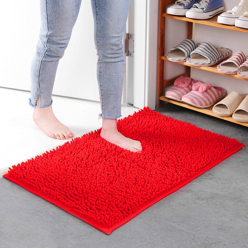 Picture of Floor Mats Wholesale Chenille Long Hair Floor Mats Bedroom Kitchen Living Room Carpet Bathroom Entrance Water-Absorbent Non-Slip Floor Mats