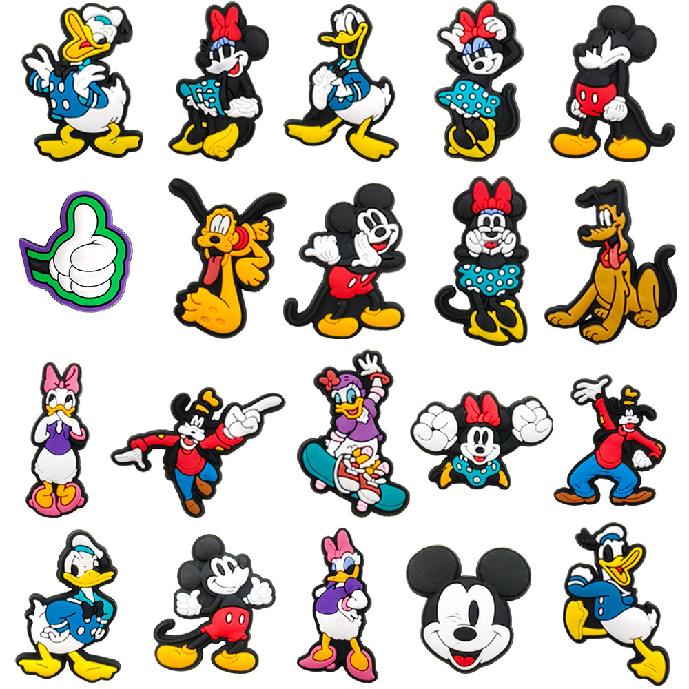 suit Cute Cartoon Mickey Minnie Series Hole Shoes Shoes Flower Decorative DIY Hole Shoes Buckle