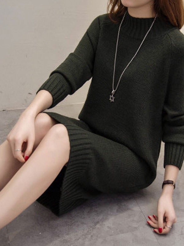 Picture of Sweater 2024 New Autumn and Winter Popular Mid-Length Loose Outer Wear Women's Half Turtleneck Thickeneded Bottoming Shirt