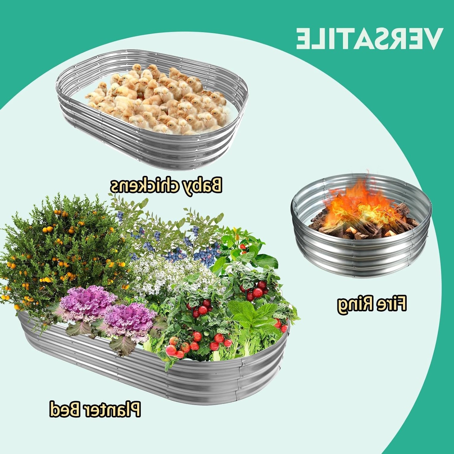 Amazon Cross-Border Outdoor Gardening Planting Box Courtyard Vegetable Pot Large Metal Galvanized Garden Bed