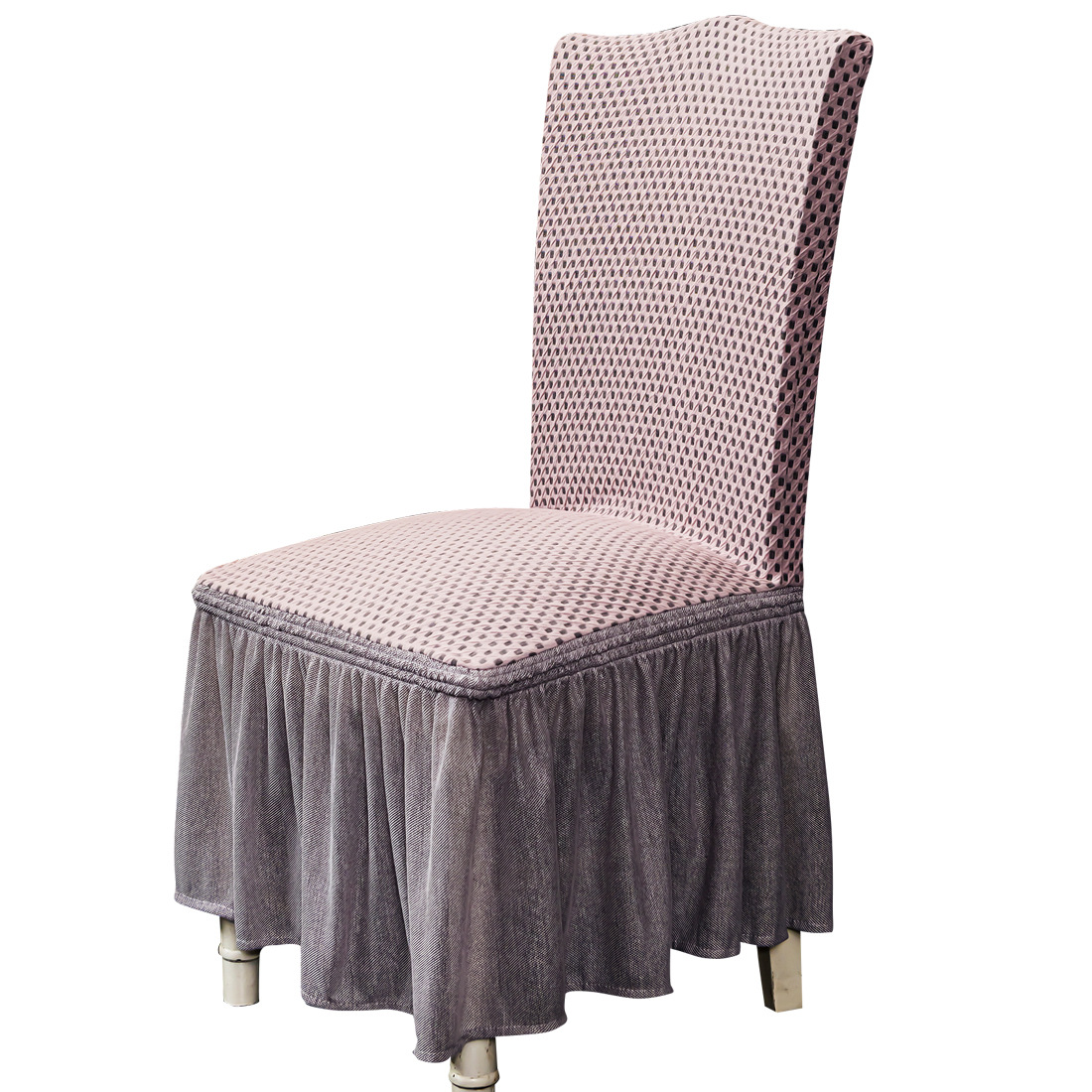 Picture of Table and Chair Covers, English Turkish Chair Covers, Skirt-Style Full Coverage, Universal Solid Color, Hotel Banquet Living Room Dining Chair Seat Covers